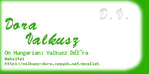 dora valkusz business card